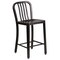 Merrick Lane Santorini Galvanized Steel Indoor/Outdoor Counter Bar Stool With Slatted Back And Powder Coated Finish